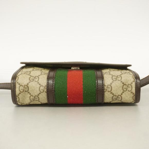 Gucci Waist Bag GG Supreme Sherry Line 152597 Leather Brown Men's Women's - Picture 3 of 10
